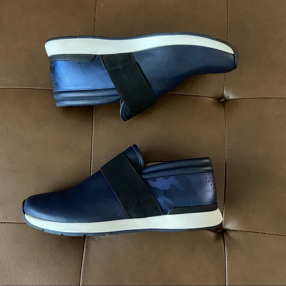 Vionic Shoes - Vionic Blue Calina Camo Leather High Top Slip-on Sneaker Walking Shoe 8.5
